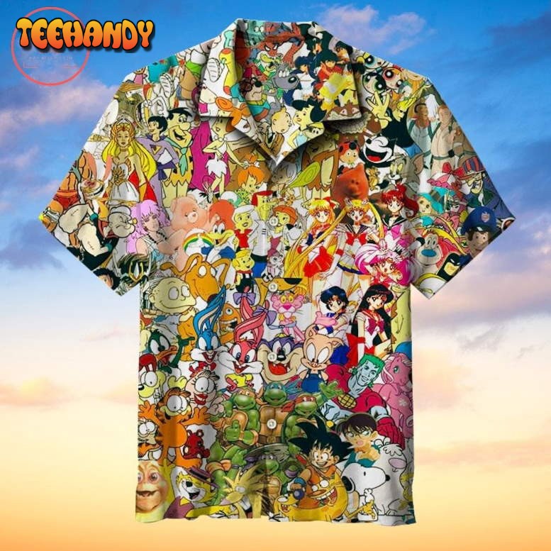 90s cartoon character Hawaiian shirt