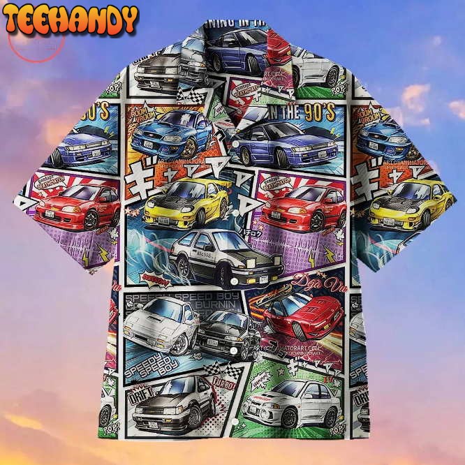 90s Initial D Car Poster Hawaiian Shirt