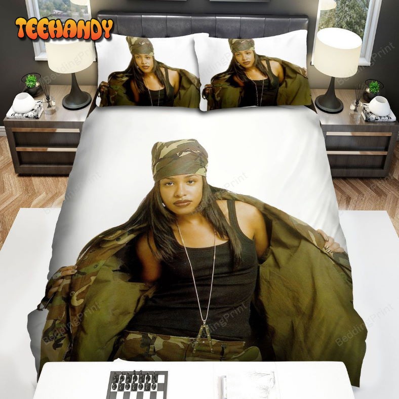 Aaliyah Singer Aaliyah In Military Costume Bedding Set