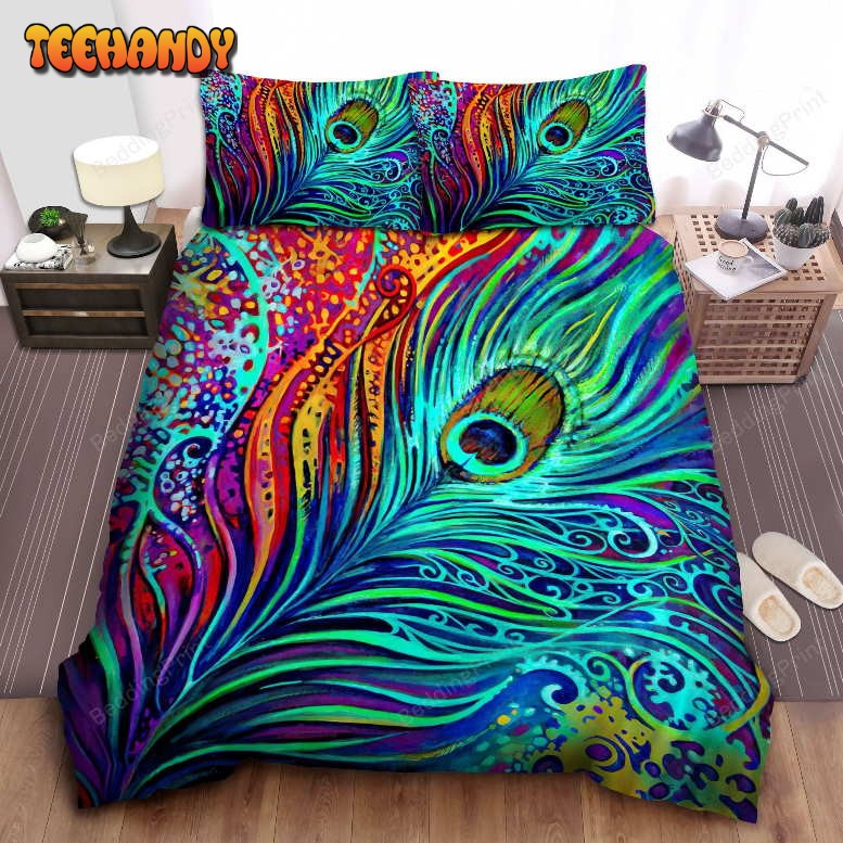 Abstract Peacock Feather Bedding Set