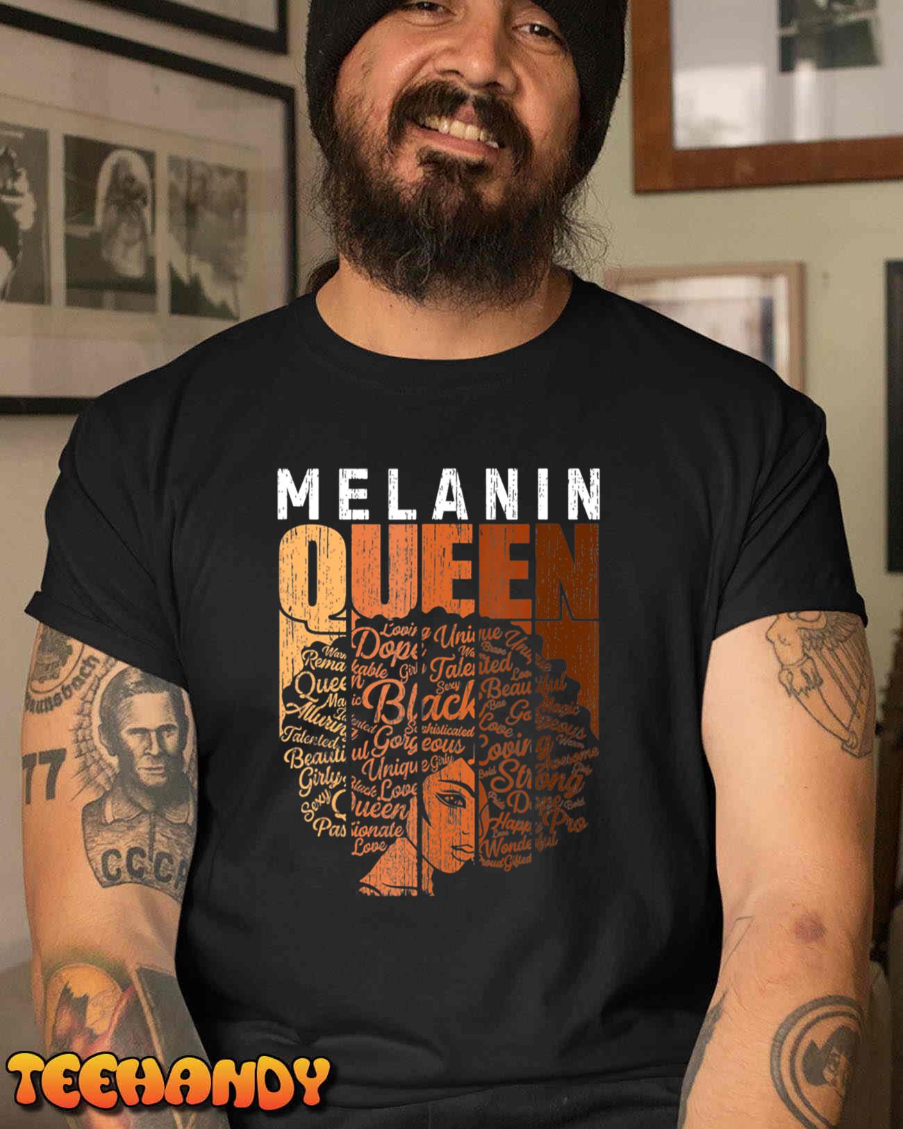 Afro African American Women Black Melanin Queen Juneteenth T-Shirt