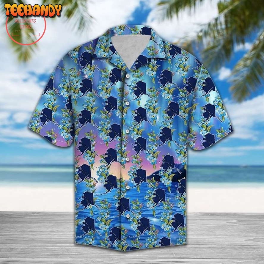 Alaska Aurora Lights Flower Hawaiian Shirt