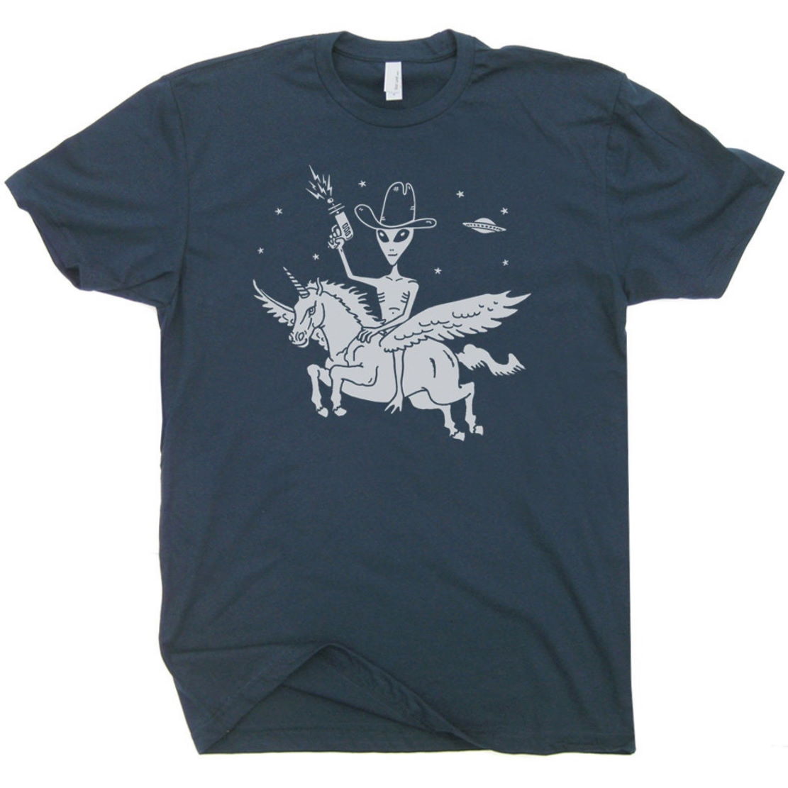 Alien Riding Unicorn T Shirt Funny Cool Ufo T Shirt