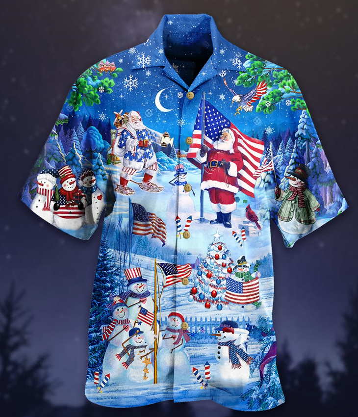 America Merry Christmas Hawaiian Shirt