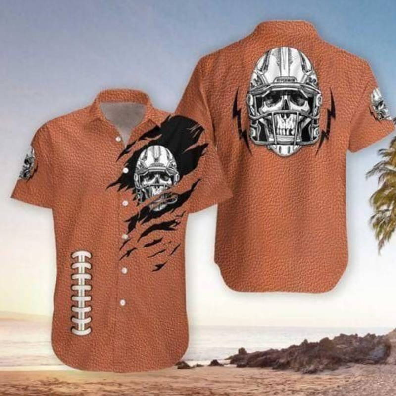 American Football Skull Hawaiian Shirt