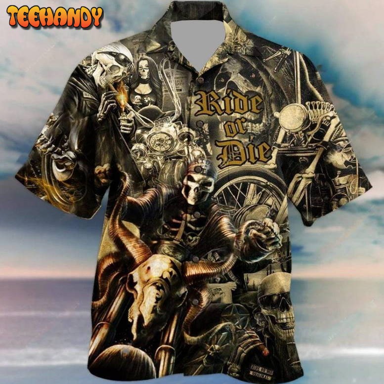 American Motorcycles Gothic Aloha Hawaiian Shirt