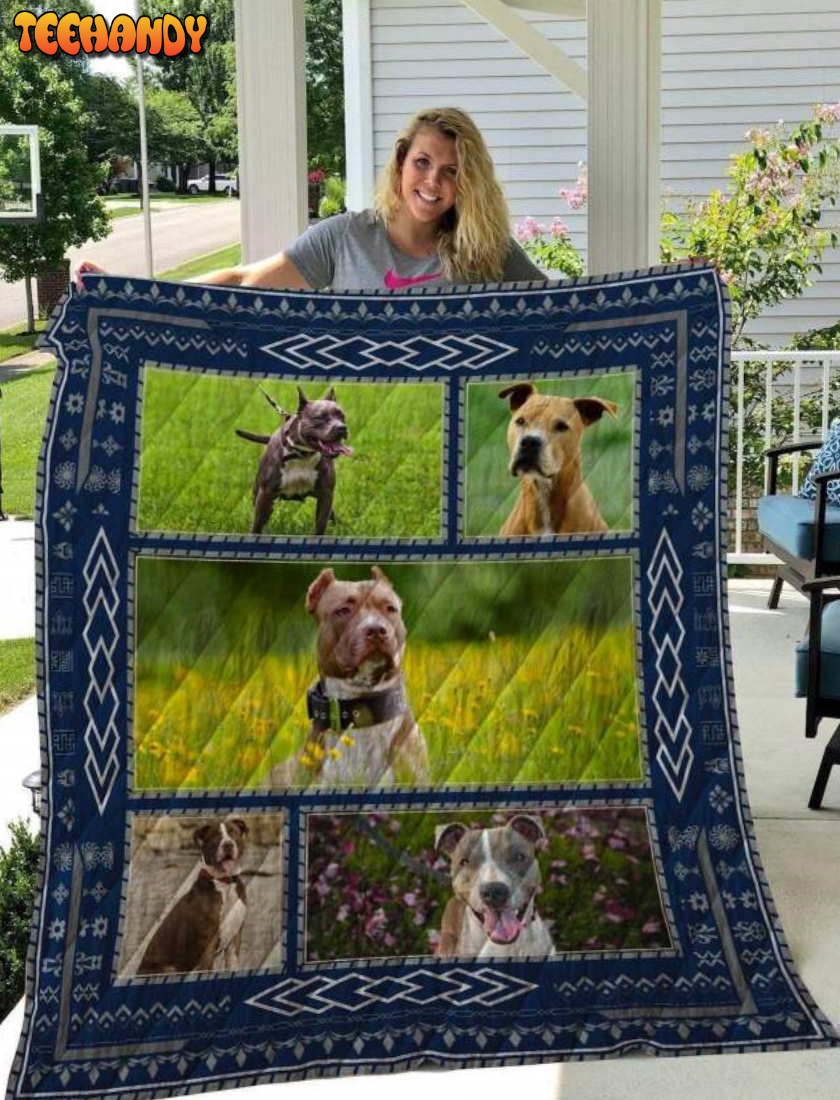 American Pit Bull Terrier 3D Customized Quilt Blanket