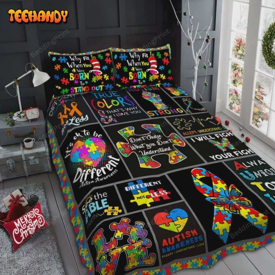 Autism Awareness Black Pattern Duvet Cover Bedding Sets