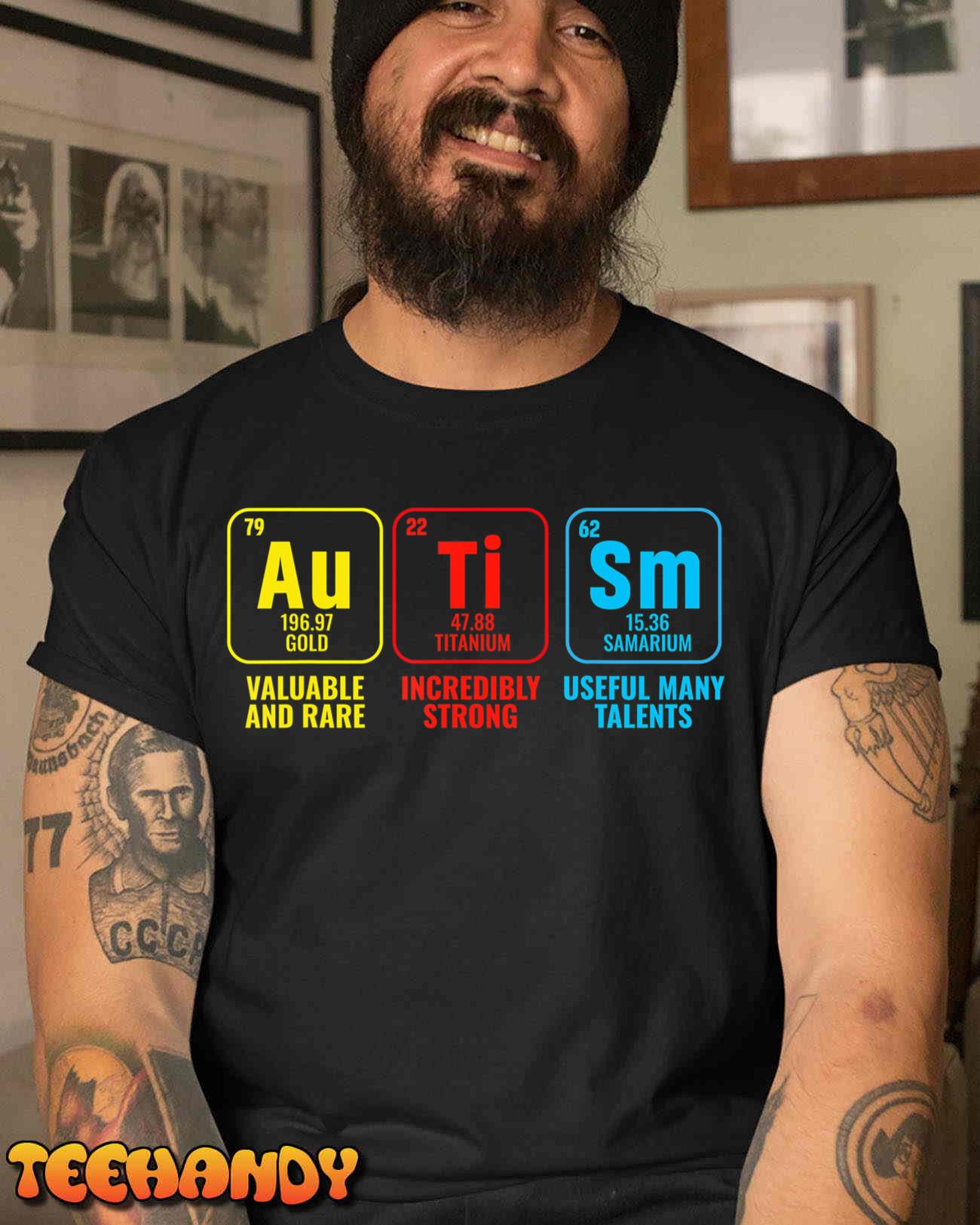 Autism Elements Periodic Table Awareness ASD Men Women T-Shirt