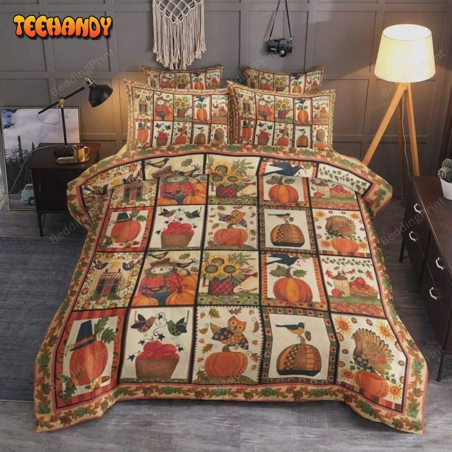 Autumn Thanksgiving On Square Duvet Cover Bedding Set