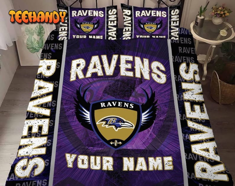 Baltimore Ravens Custom Name Bedding Set