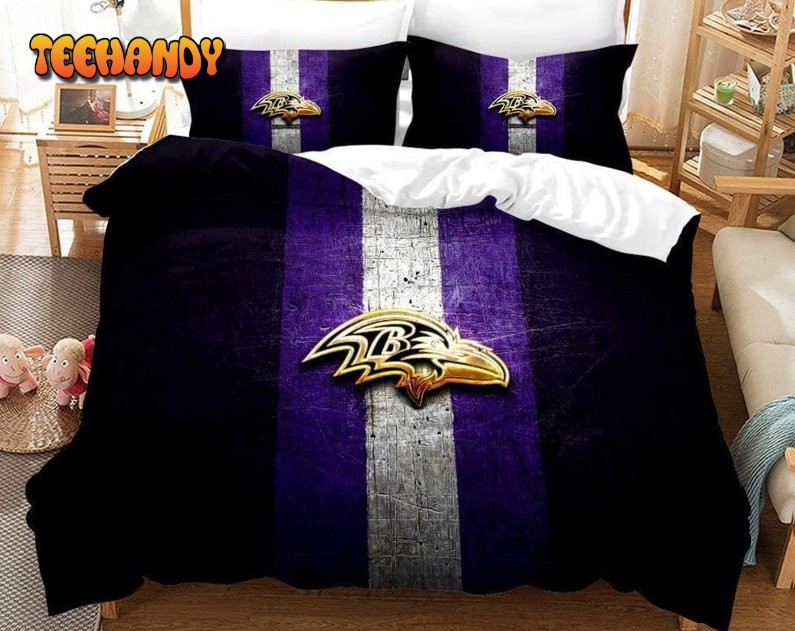 Baltimore Ravens Duvet Cover Set NFL Baltimore Ravens Bedding Set