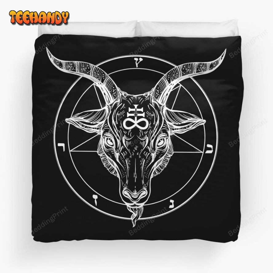 Baphomet Goat Head With Pentagram Occult Symbolism Bedding Set