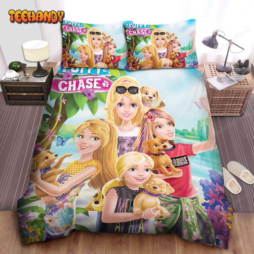 Barbie And Puppies Bed Sheets Duvet Cover Bedding Set