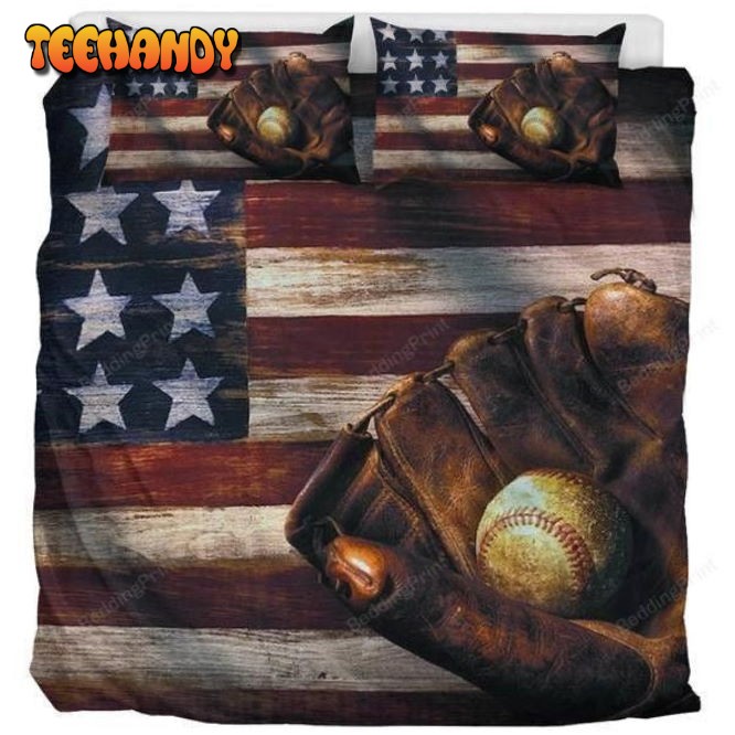 Baseball American Flag Bedding Sets For Fan