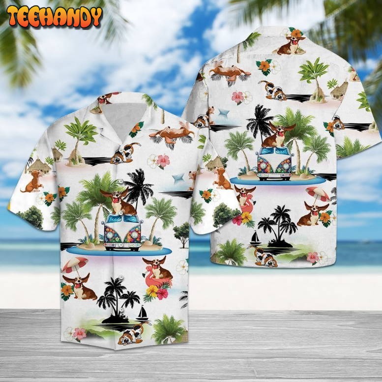 Basset Hound Vacation Multicolor Unique Hawaiian Shirt