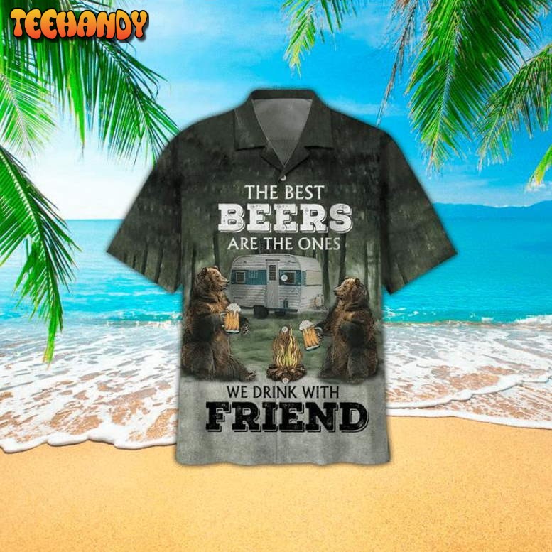 Bear Go Camping And Drink Beer With Friend Hawaiian Shirt