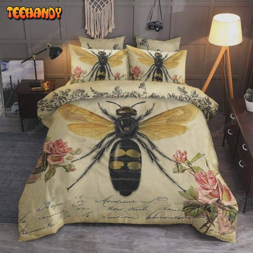 Bee Vintage Duvet Cover Bedding Set