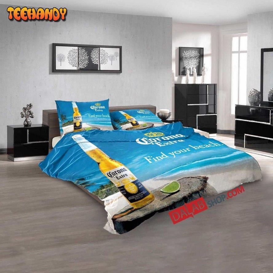 Beer Brand Corona 2v 3d Duvet Cover Bedding Set