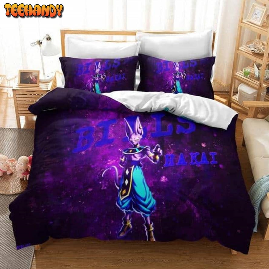 Beerus Bills Hakai Powerful Technique Purple Bedding Set