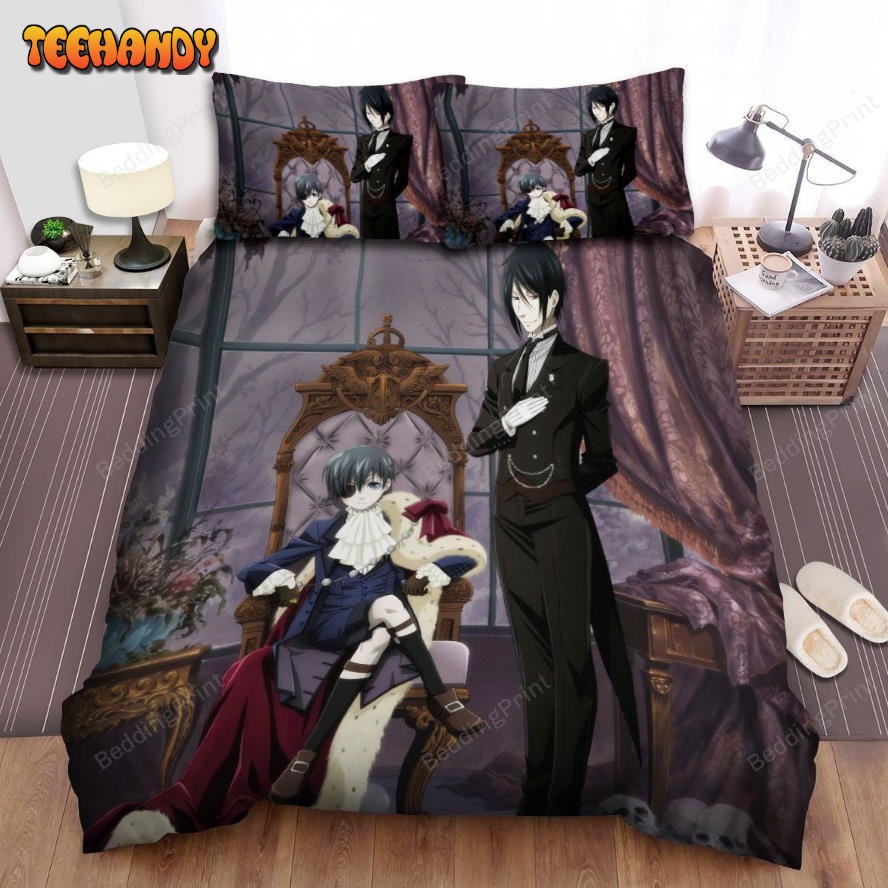 Black Butler Ciel And Sebastian With The Skulls Bedding Set