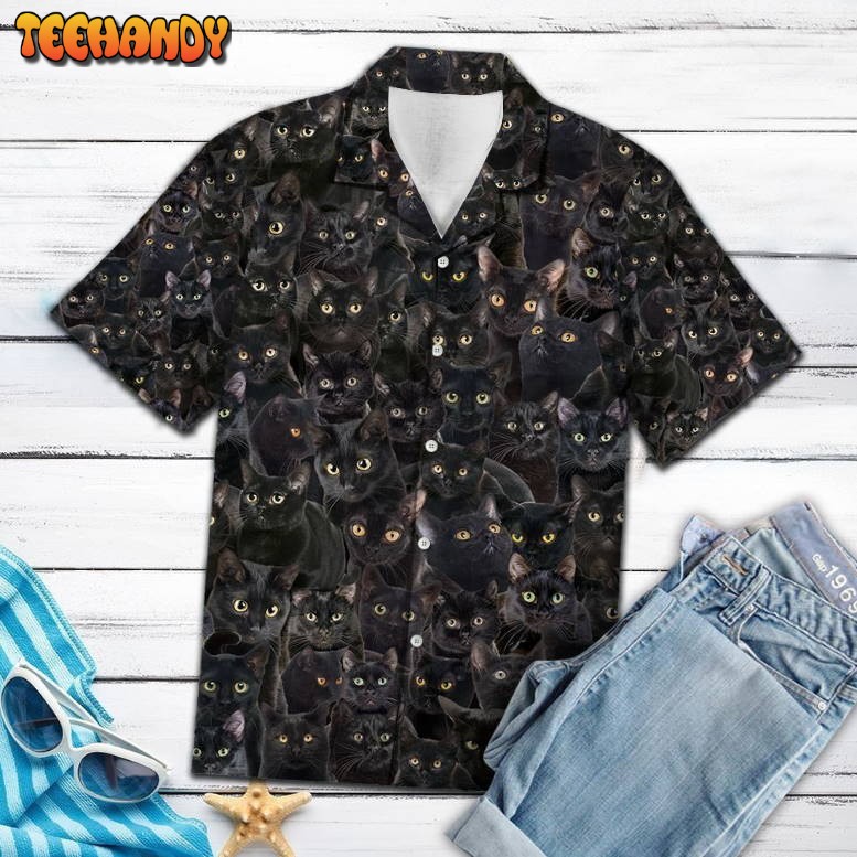 Black Cat Youth Hawaiian Shirt