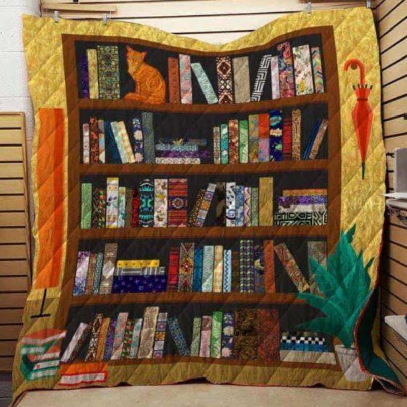 Book Bookshelves 3D Customized Quilt Blanket