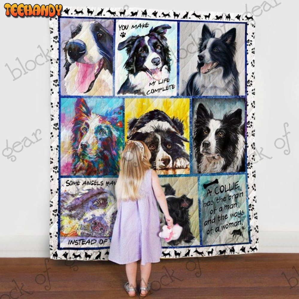 Border Collie My Life Complete 3D Quilt Blanket