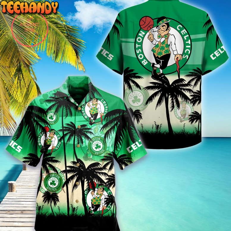 Boston Celtics Palm Hawaiian Shirt