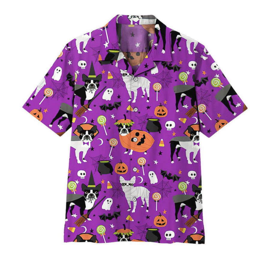 Boston Terrier Halloween Hawaiian Shirt