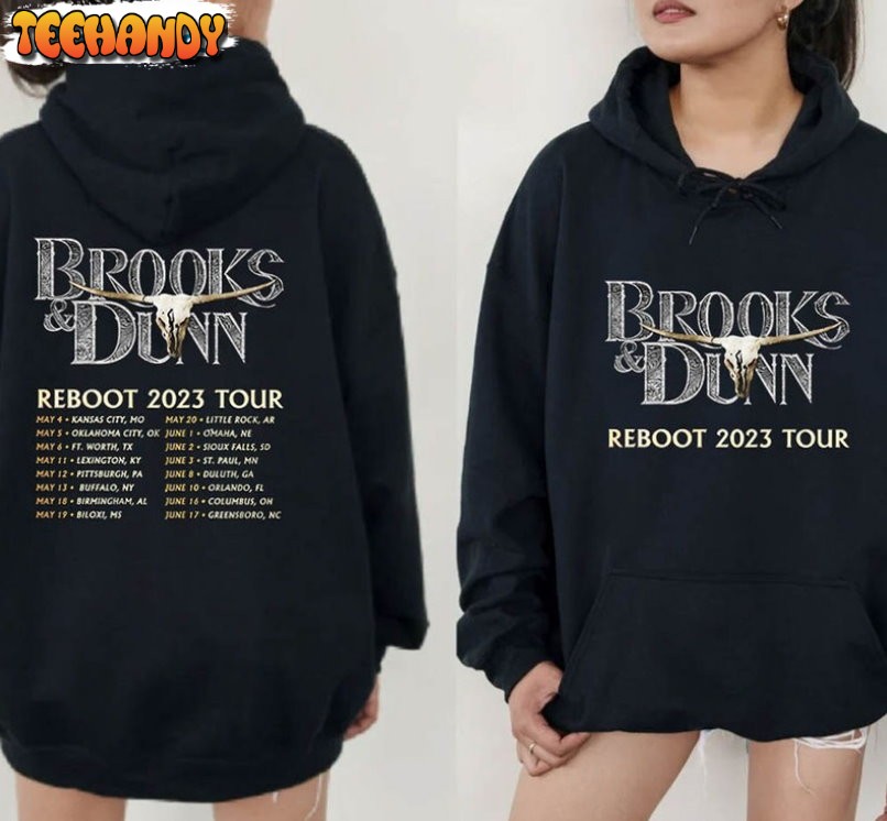 Brooks Amp Dunn 2023 Tour Shirt, Vintage Country Concert Unisex Hoodie T Shirt