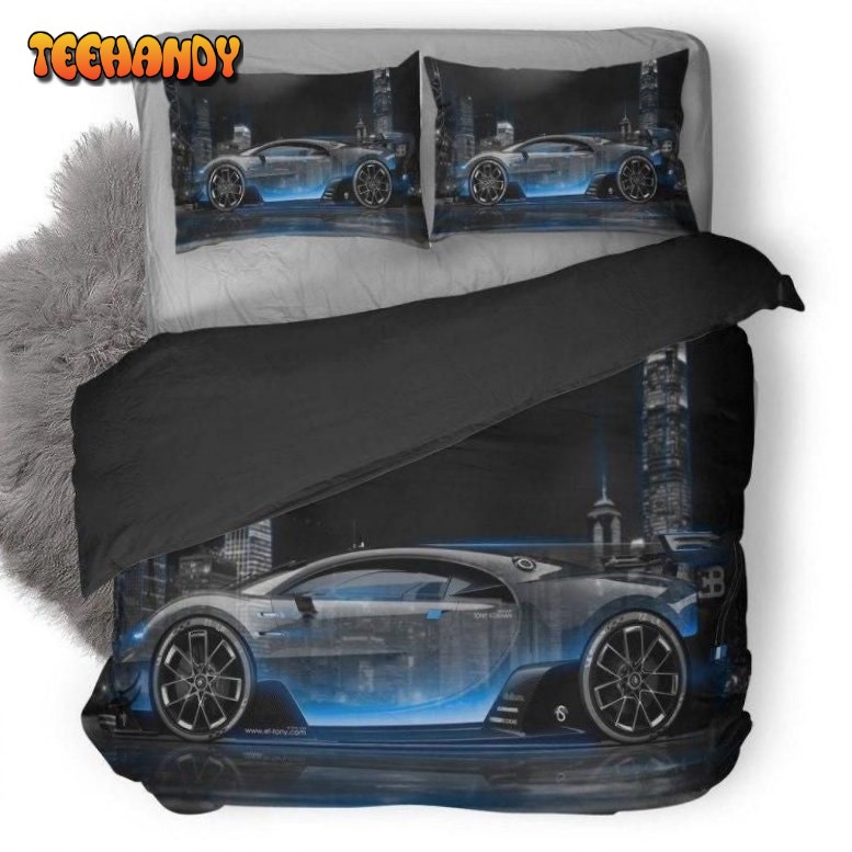 Bugatti Vision Gran Turismo Side Crystal City Night Car Bedding Set