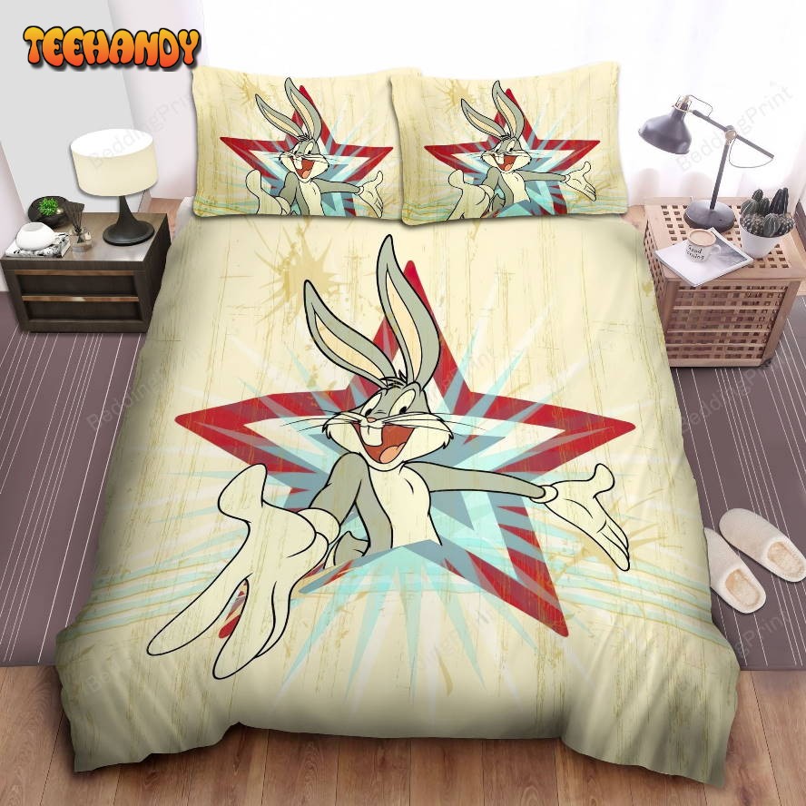 Bugs Bunny Breaking Vintage Star Background Squad Bedding Set