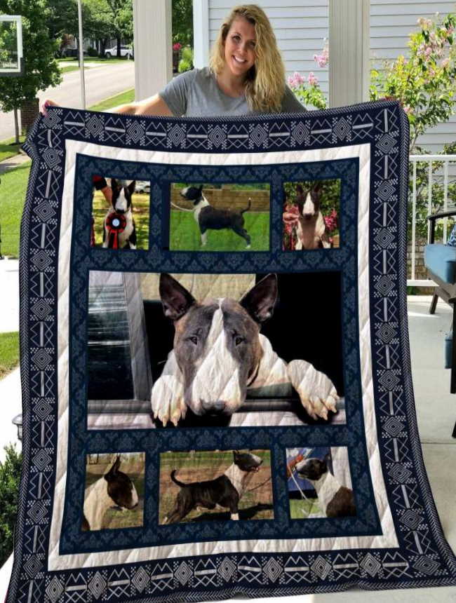 Bull Terrier 3D Customized Quilt Blanket