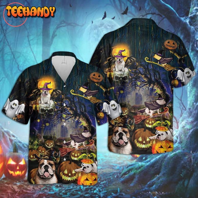 Bulldog Halloween Hawaiian Shirt