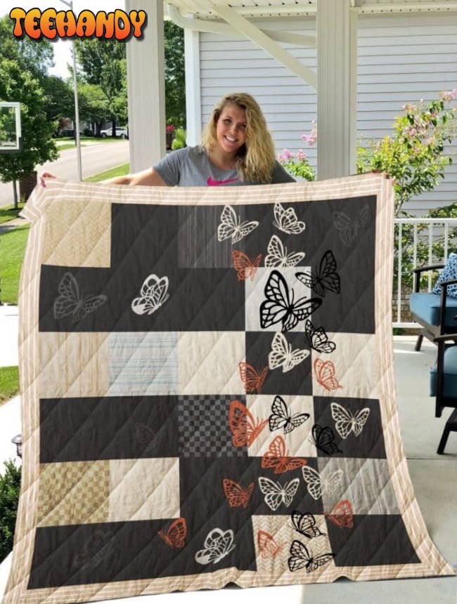 Butterfly Grey Butterfly 3D Quilt Blanket