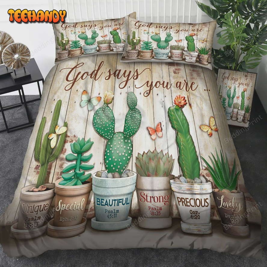 Cactus God Says You Are Duvet Cover Bedding Sets