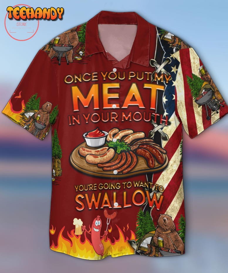 Camping Put My Meat Want To Swallow Hawaiian Shirt