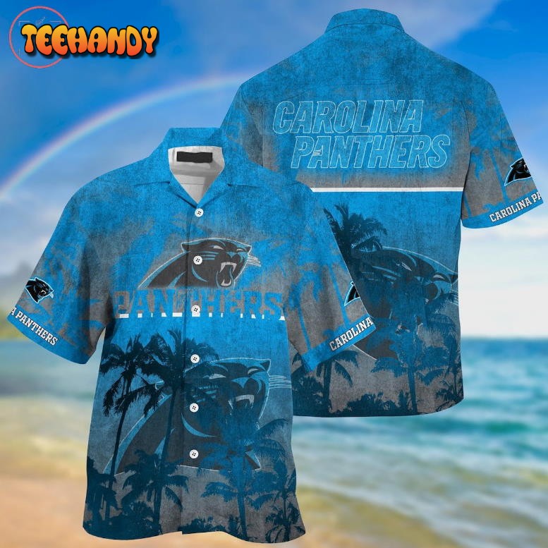 Carolina Panthers Palm Hawaiian Shirt