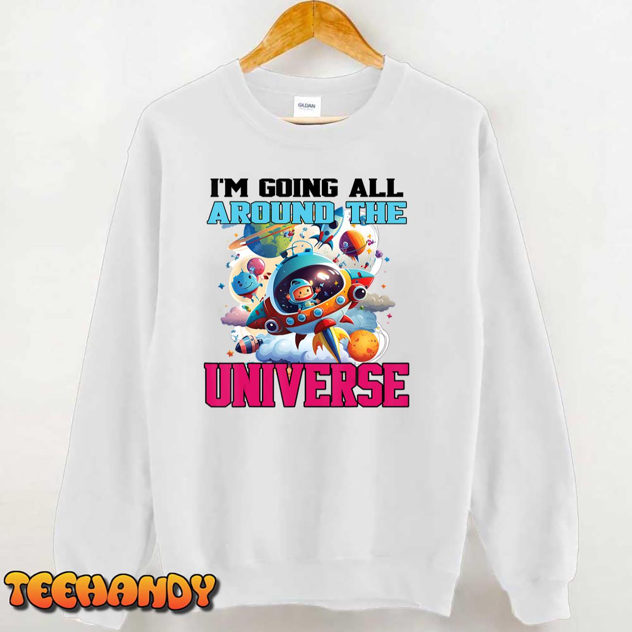 Cartoon Spaceship Universe Kids Boys Men T-Shirt