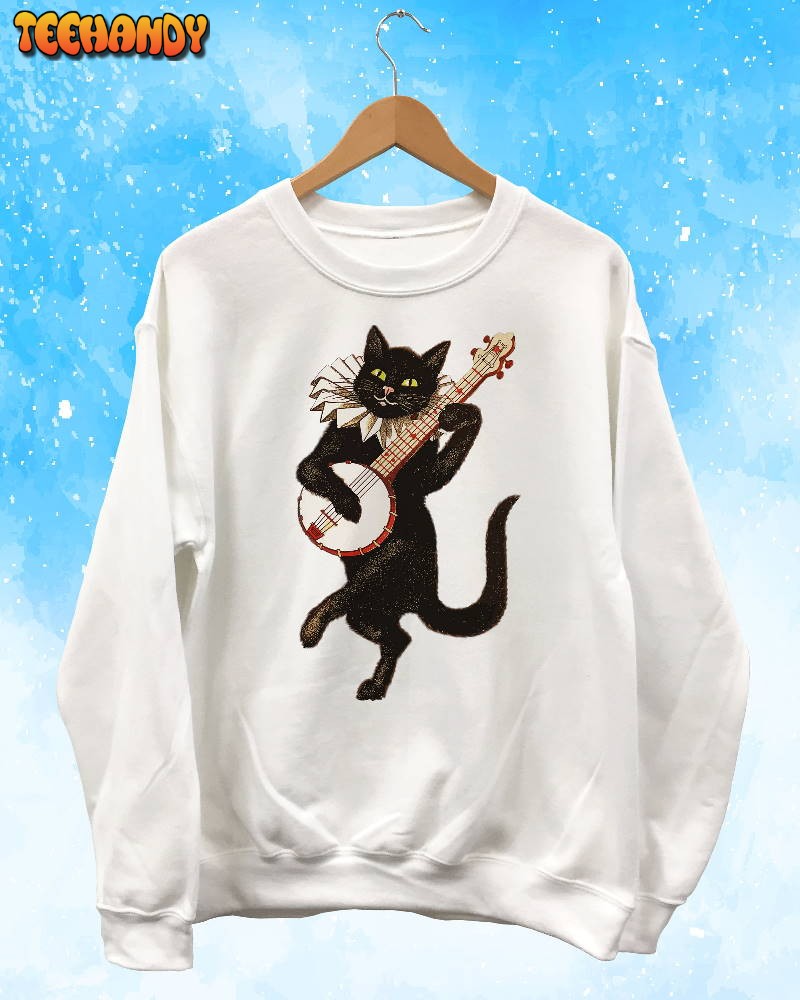 Cat Playing Banjo Unisex Sweatshirt