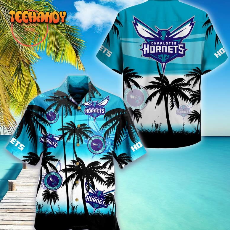 Charlotte Hornets Palm Hawaiian Shirt