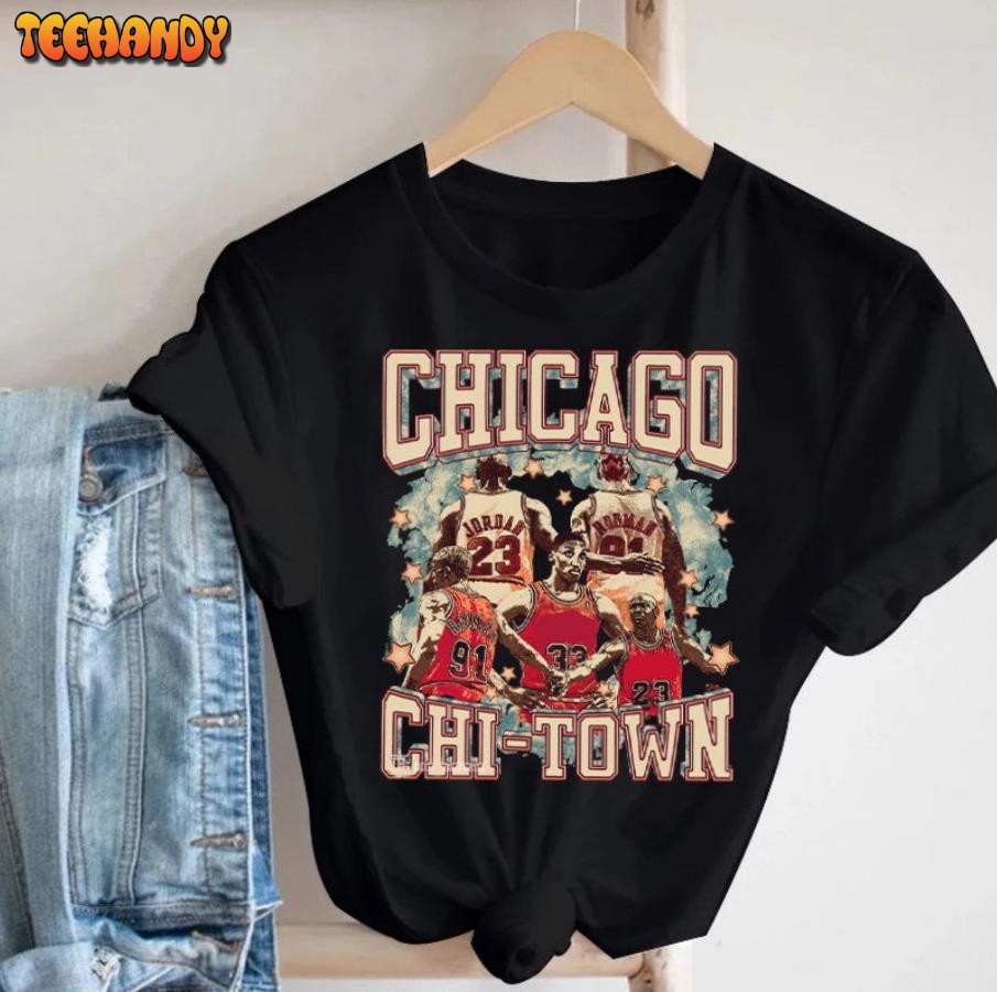 Chicago Basketball Chi Town Vintage Classic Black T Shirt