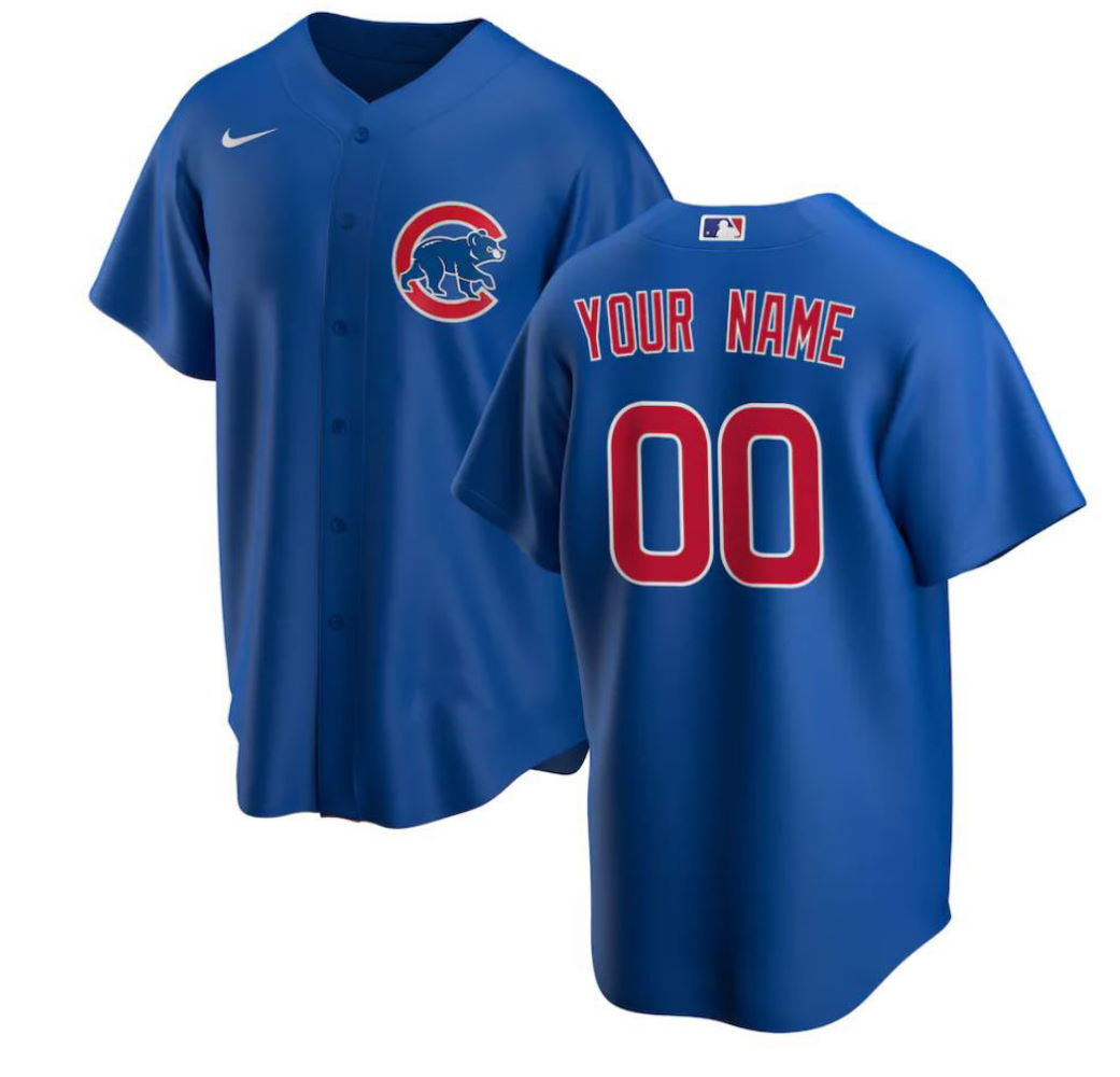 Chicago Cubs Alternate Replica Custom Jersey – Royal