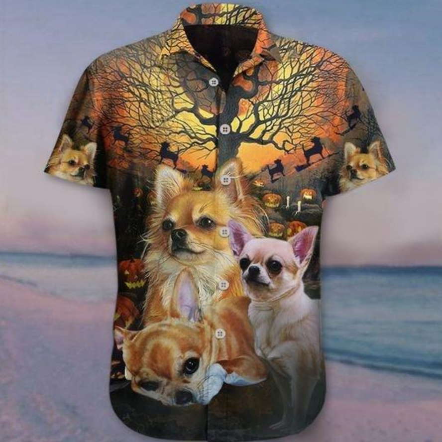 Chihuahua Halloween Hawaiian Shirt