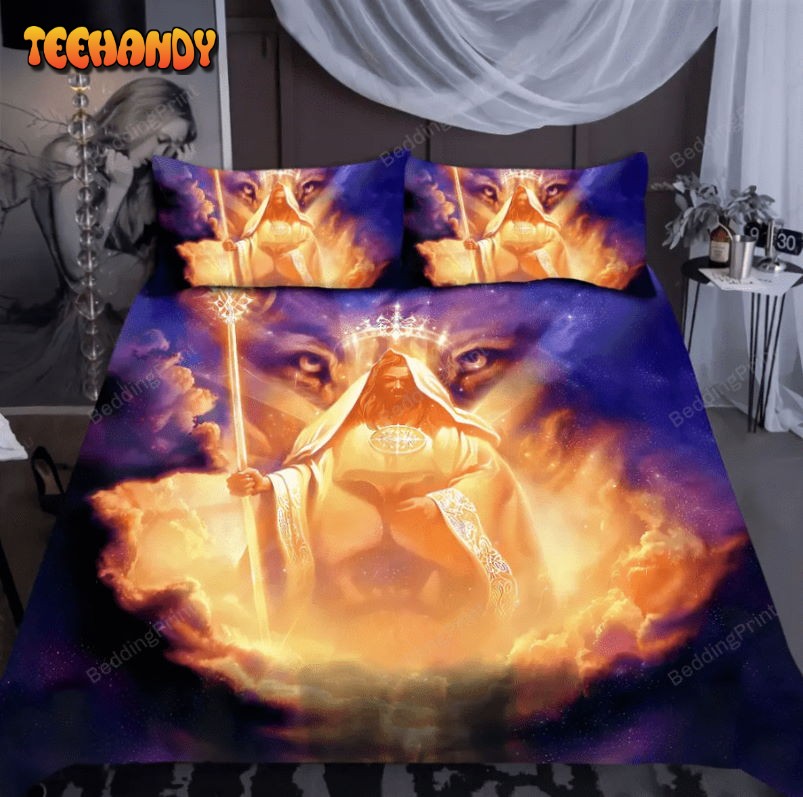 Christian Jesus Lion Duvet Cover Bedding Set