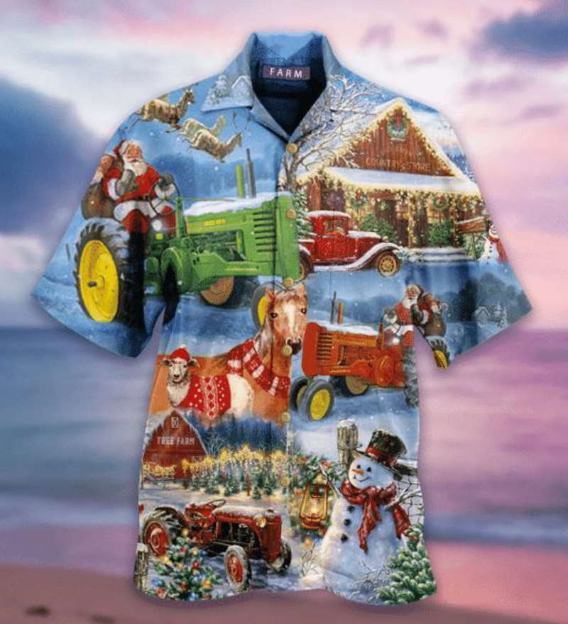 Christmas Farm Hawaiian Shirt