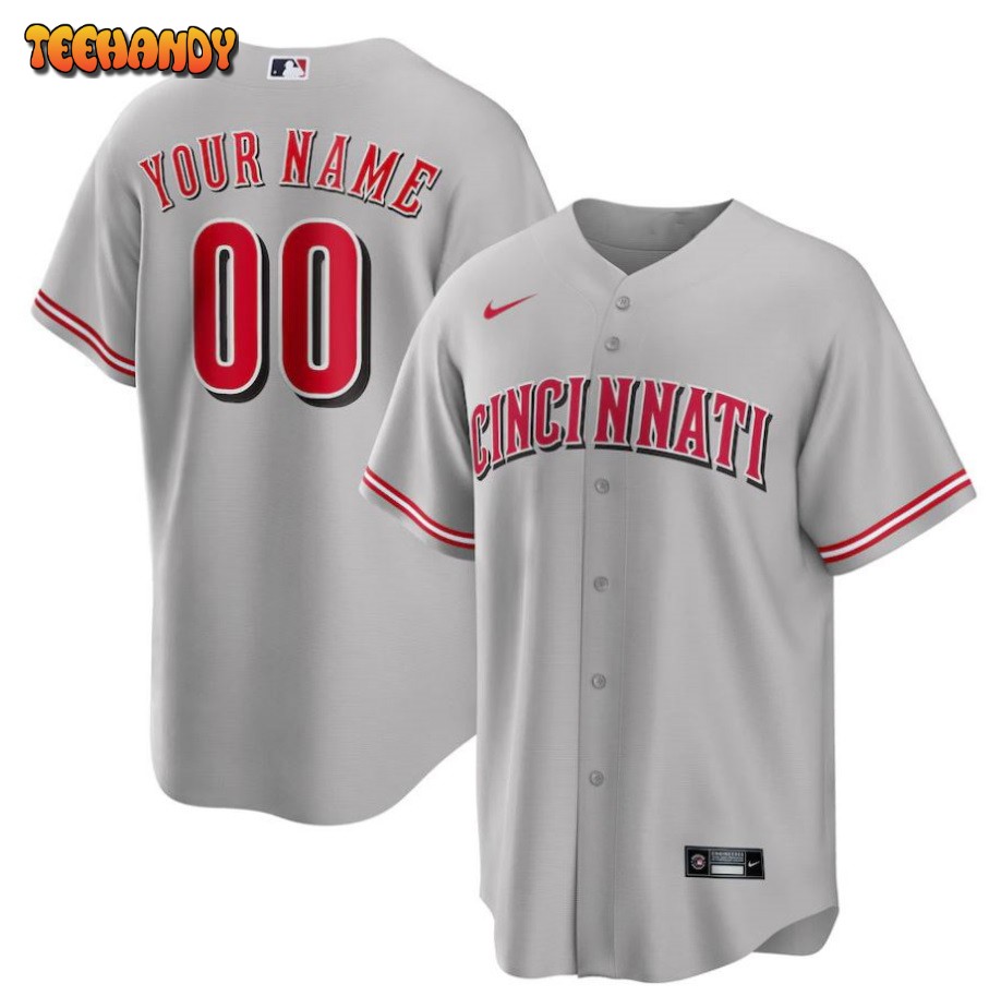 Cincinnati Reds Road Custom Replica Jersey – Gray