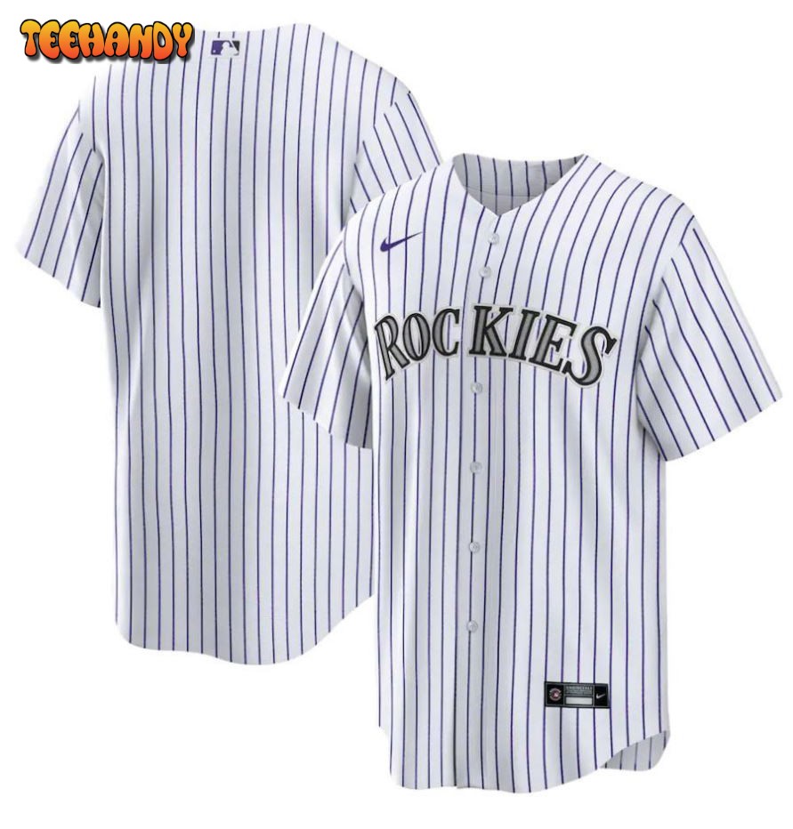 Colorado Rockies Home Blank Replica Jersey – White