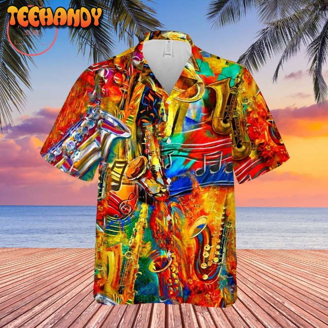 Colorful Saxophone Music Hawaiian Shirt